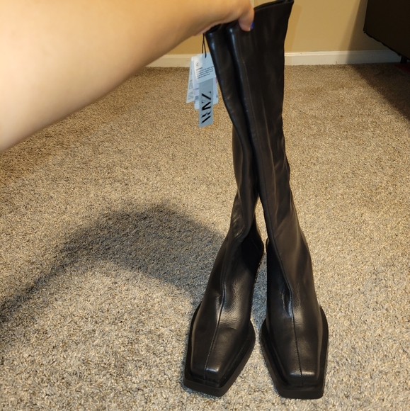 NWT ZARA X KAIA LEATHER BOOTS - Picture 1 of 8